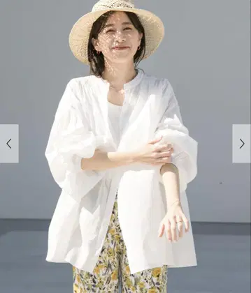 어반 리서치 도어스 코튼 보일 개더 블라우스