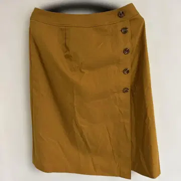 Leilian13+ 머스타드 랩스커트 6 버튼