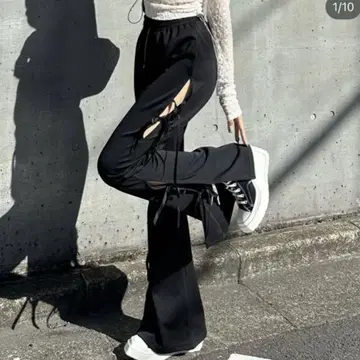 YILON 이로 사이드 오픈 리본 팬츠