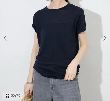SLOBE IENA 슬라브 5부 소매 TEE 네이비