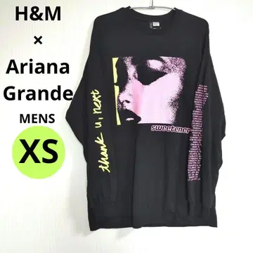 H&M 아리아나 그란데 긴팔 롱T 블랙 투어T XS 남성용 L XL