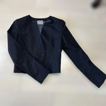 theory luxe 노카라 자켓 다크 그레이