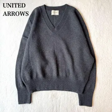 UNITED ARROWS 울 알파카 라메 니트 그레이