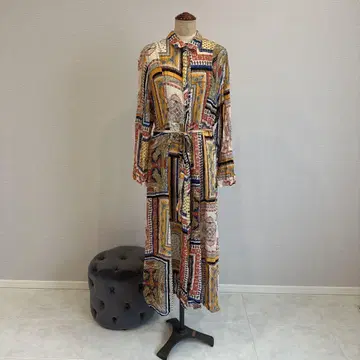 기하학 패턴 롱 셔츠 원피스 ZARA
