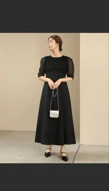샤기 절개 플레어 라인 원피스 Bab 포멀