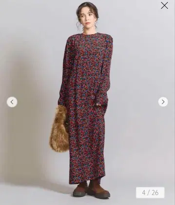 [ beauty&youth ] M 사이즈 레이온 플라워 프린트 원피스