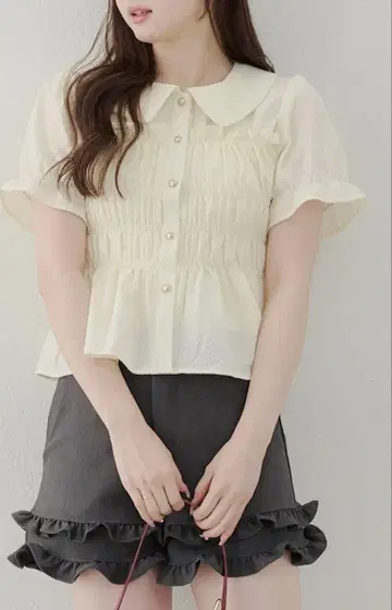 AnotherBranchOLIVE des OLIVE 셔링 블라우스