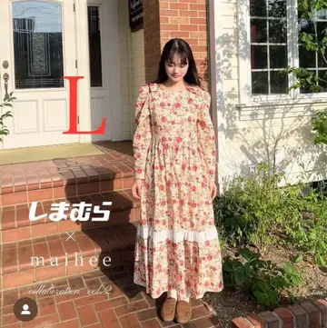 시마무라 maihee LULALA 프릴 꽃무늬 원피스 사이즈 L