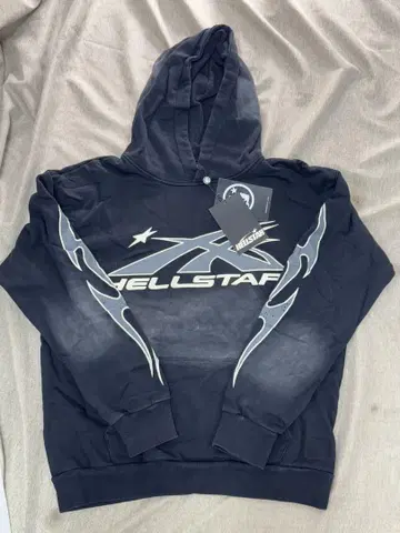HELLSTAR 후드 부착 후드티 블랙