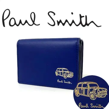 폴스미스 미니 엠보싱 삼단 접이식 지갑 Paul Smith 블루 미사용