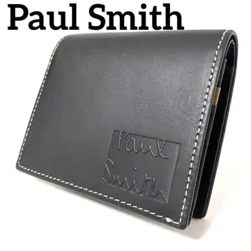 폴스미스 이단 접이 플랩 블랙 컬러 콤비네이션 스티치