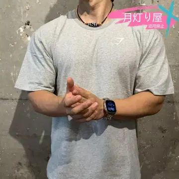 그레이 T셔츠 L 사이즈 심플 로고 오버 사이즈 트레이닝 일상복 가능 L