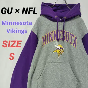 GU 지유 미네소타 바이킹스 후드티 풀오버 빅 로고 NFL