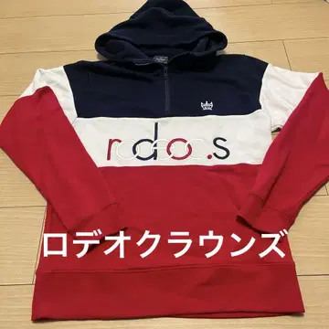 RODEOCROWNS 로데오 크라운 집업 후드티 빨흰 파랑 트리콜로르 M