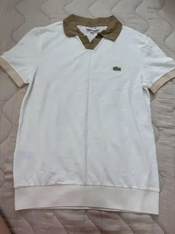 LACOSTE 반팔 피케 셔츠 화이트/베이지