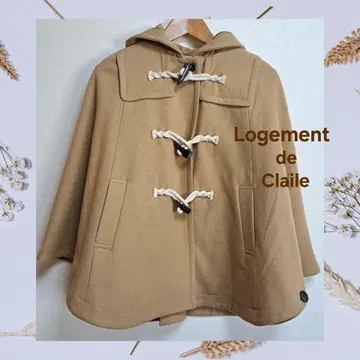 [ Logement de Claile ] 카멜 후드 부착 더플 판초