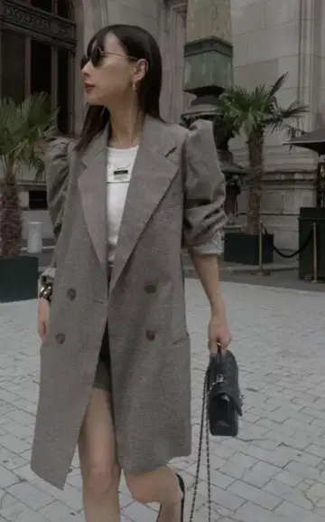AMERI VINTAGE CHECK JACKET MINI DRESS