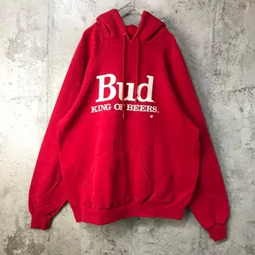 di32 구제 의류 BUD 버드와이저 기업 맨투맨 후드티 USA제 빨간색
