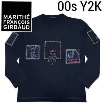 00s Y2K 마리떼 프랑소와 저버 패치워크 포켓 니트 스웨터