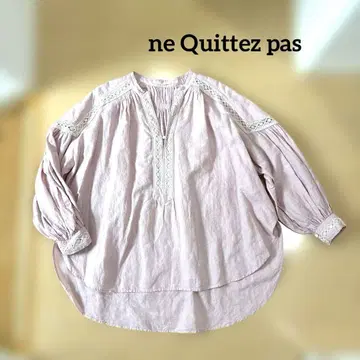 누키테파 ne Quittez pas 코튼 린넨 레이스 블라우스 핑크