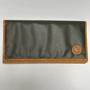 헌팅월드 지갑 이단 접이식 바튜 크로스 가죽 그린