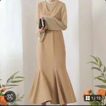 Kana 카나 롱 원피스 드레스 포멀 결혼식 베이지