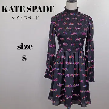 [ a2002 ] KATE SPADE 긴팔 개더 원피스 S 블랙