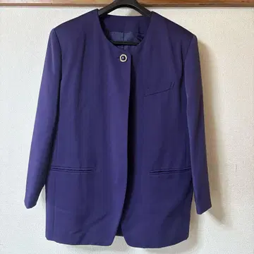 보라색 노카라 자켓 수트 쇼와 레트로