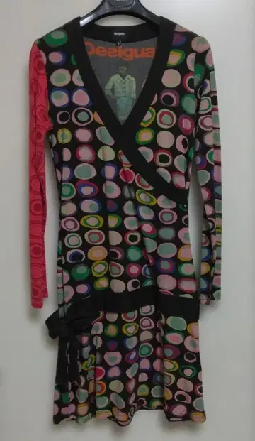 Desigual 컬러풀 도트 랩 드레스 M