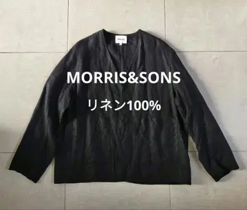 MORRIS & SONS 노카라 자켓 블랙 린넨 100%