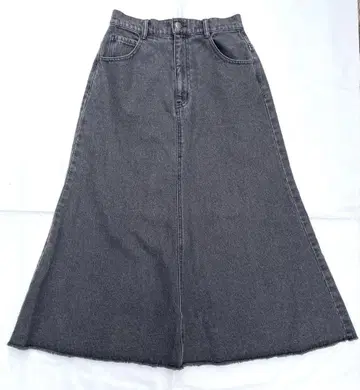 THREE FIFTY STANDARD 펠리시모 데님 롱 스커트 블랙