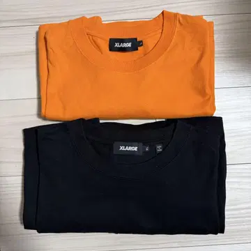 XLARGE T셔츠 2장 세트 블랙 오렌지