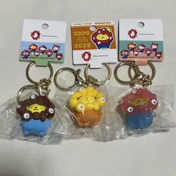 미야쿠미야쿠  입체 마스코트 키링 폼폼푸딩 3개 세트