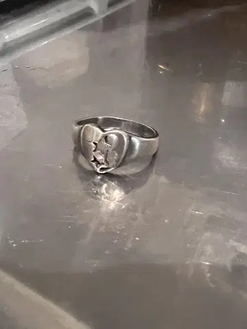 실버 하트 별 모티브 반지