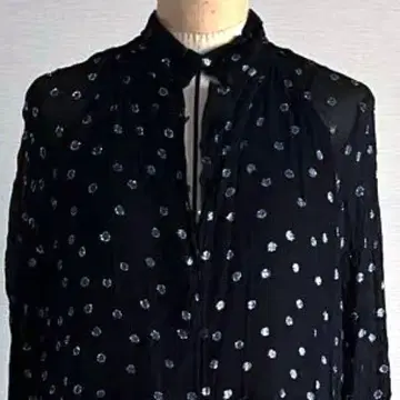 블랙 도트 무늬 롱 원피스 ZARA