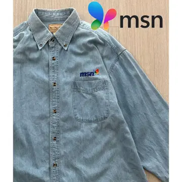 포트 오소리티 MSN 마이크로소프트 데님 셔츠 긴팔 XL 기업