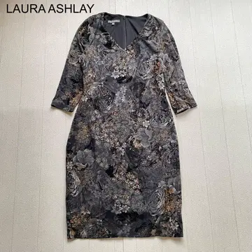 LAURA ASHLEY 클래시컬 벨로아 원피스 7부 소매