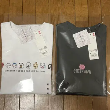 미사용 새상품 유니클로 치이카와 (먼작귀) T셔츠 M사이즈 2장 세트