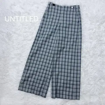 언타이틀 UNTITLED 와이드 팬츠 스트레이트 팬츠 체크 울