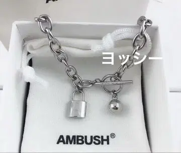 AMBUSH 실버 목걸이 락 참 포함
