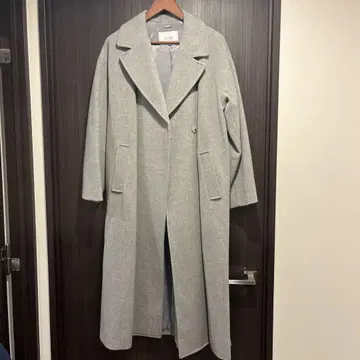 빅 라펠 비버 코트 그레이 38
