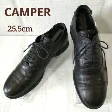CAMPER 가죽 신발/블랙/레이스업 내피 깃털 러버 솔/25.5cm