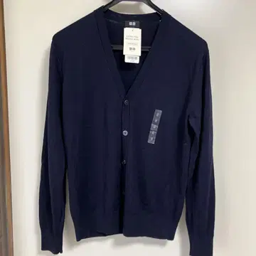 UNIQLO 엑스트라 파인 메리노울 가디건 S 네이비