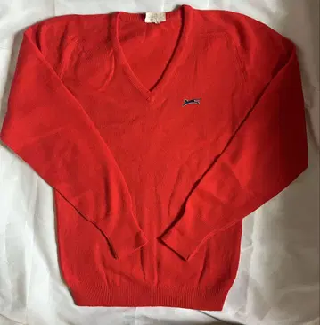 Slazenger V넥 빨간색 니트 스웨터 골프 vintage 영국