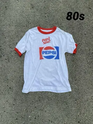 레어 빈티지 PEPSI T셔츠 80s 기업계 링거T