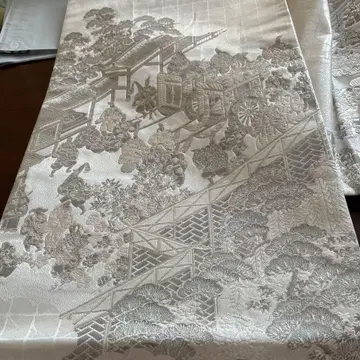 전통적인 백금 자수 후쿠로 오비 일본 의류 기모노 오비