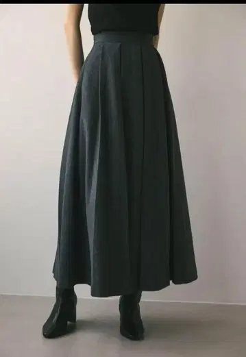 STYLEMIXER 스타일 미키서 와이드 플리츠 스커트 그레이