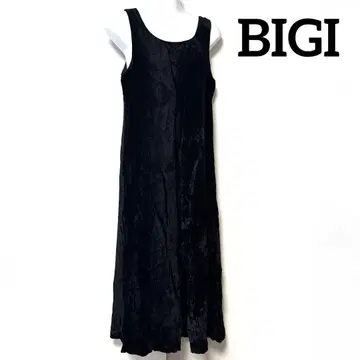 BIGI 비기 원피스 롱 슬릿 벨로아 블랙