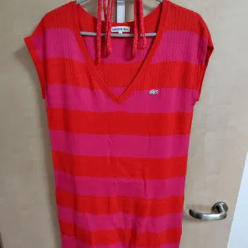 LACOSTE 슬리브리스 니트 원피스 40