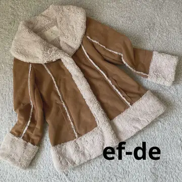 ef-de 무스탕 코트 브라운 베이지 퍼 M 사이즈